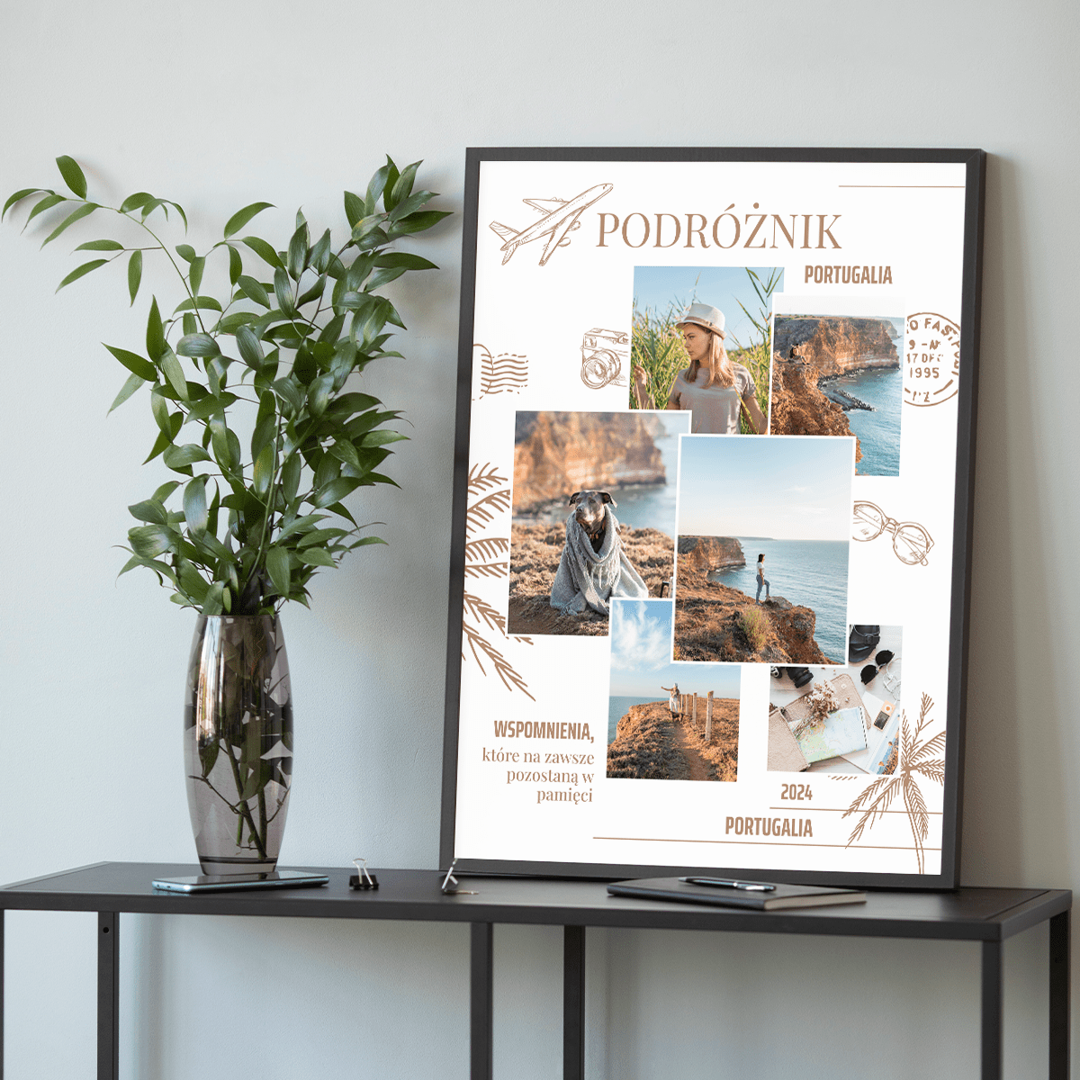 Wspomnienia z podróży - plakat, spersonalizowany prezent dla podróżnika - idamell.com