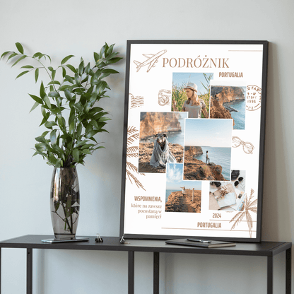 Wspomnienia z podróży - plakat, spersonalizowany prezent dla podróżnika - idamell.com