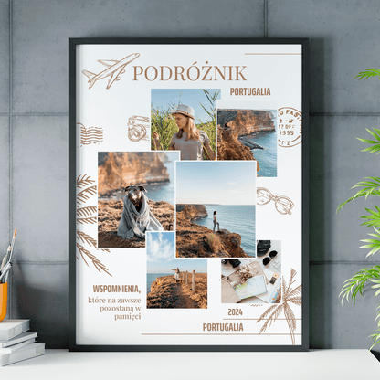 Wspomnienia z podróży - plakat, spersonalizowany prezent dla podróżnika - idamell.com