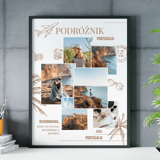 Wspomnienia z podróży - plakat, spersonalizowany prezent dla podróżnika - idamell.com