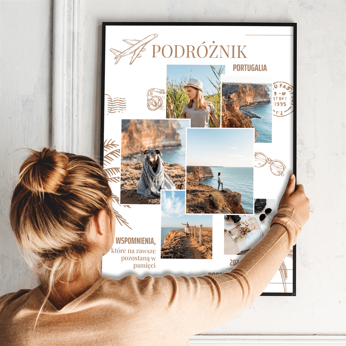 Wspomnienia z podróży - plakat, spersonalizowany prezent dla podróżnika - idamell.com