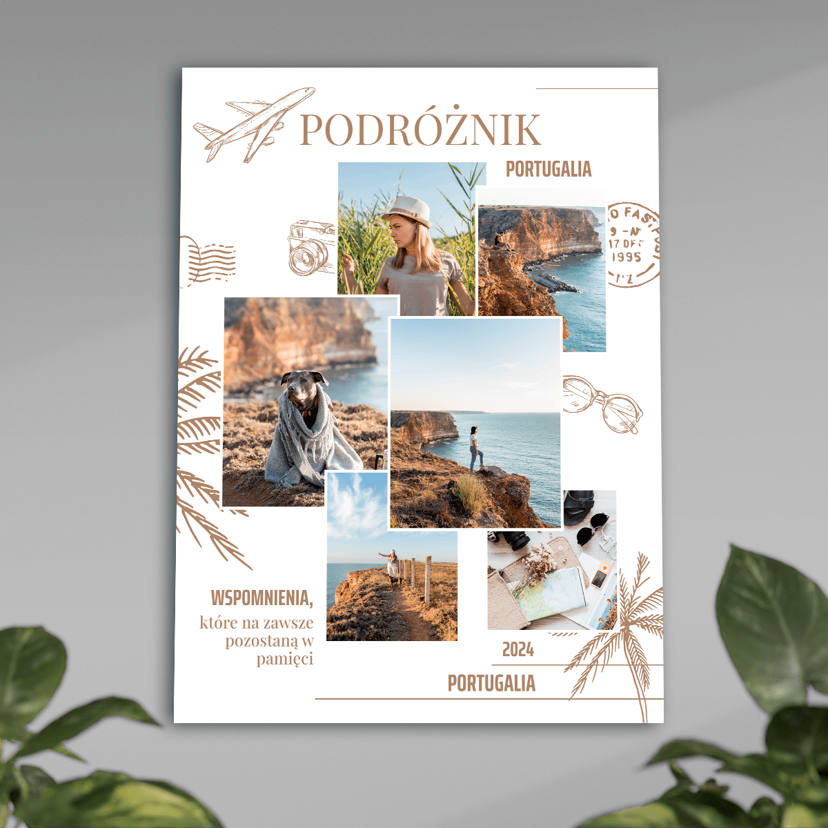 Wspomnienia z podróży - plakat, spersonalizowany prezent dla podróżnika - idamell.com