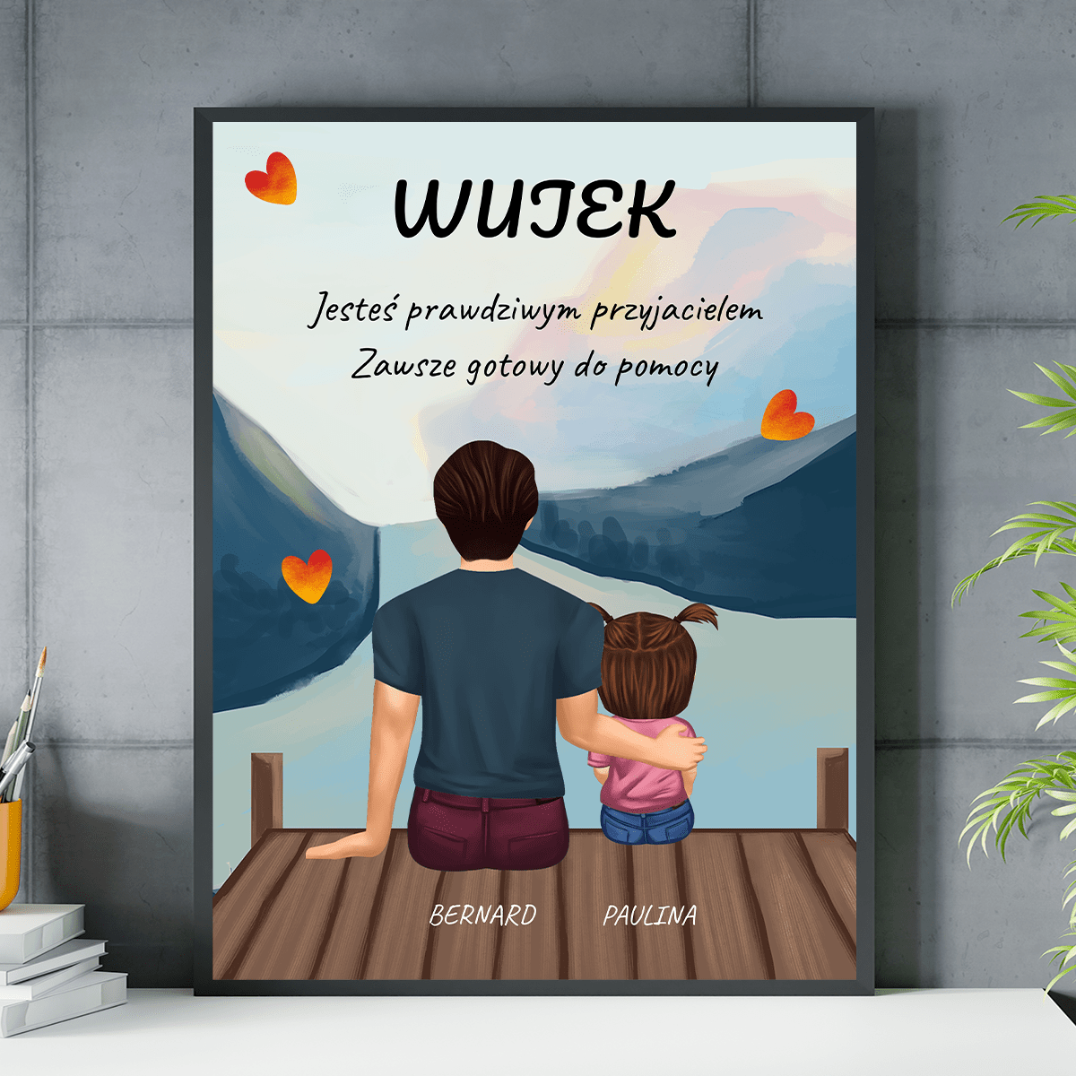 Wujek clipart - plakat, spersonalizowany prezent dla wujka - idamell.com