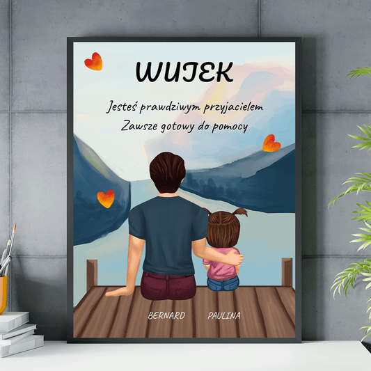 Wujek clipart - plakat, spersonalizowany prezent dla wujka - idamell.com