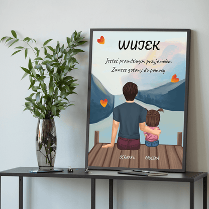 Wujek clipart - plakat, spersonalizowany prezent dla wujka - idamell.com