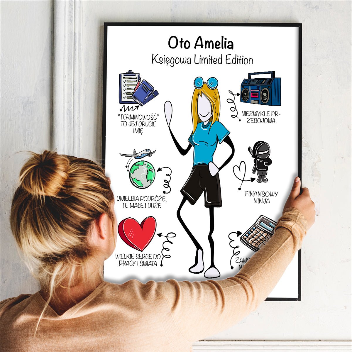 Wyjątkowa kobieta - plakat, spersonalizowany prezent dla niej - idamell.com