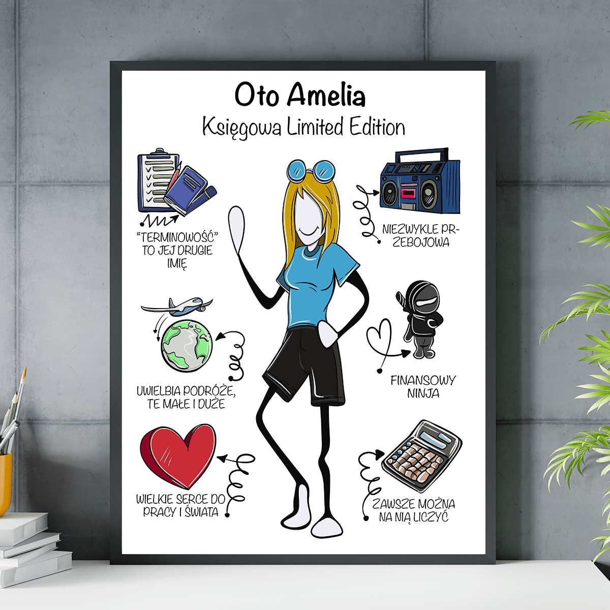 Wyjątkowa kobieta - plakat, spersonalizowany prezent dla niej - idamell.com