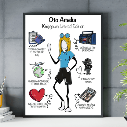 Wyjątkowa kobieta - plakat, spersonalizowany prezent dla niej - idamell.com