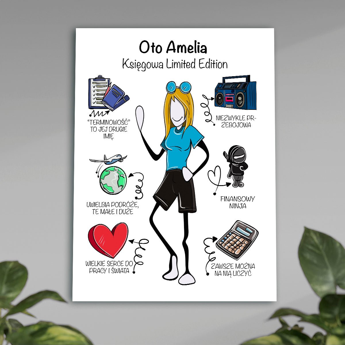 Wyjątkowa kobieta - plakat, spersonalizowany prezent dla niej - idamell.com