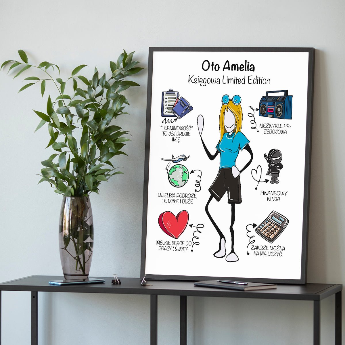 Wyjątkowa kobieta - plakat, spersonalizowany prezent dla niej - idamell.com