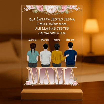 Wyjątkowa mama - Druk na szkle, spersonalizowany prezent dla mamy - idamell.com