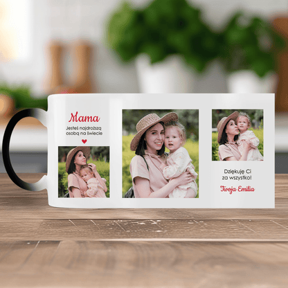 Wyjątkowy mama - 1x Kubek magiczny z nadrukiem, spersonalizowany prezent dla mamy - idamell.com