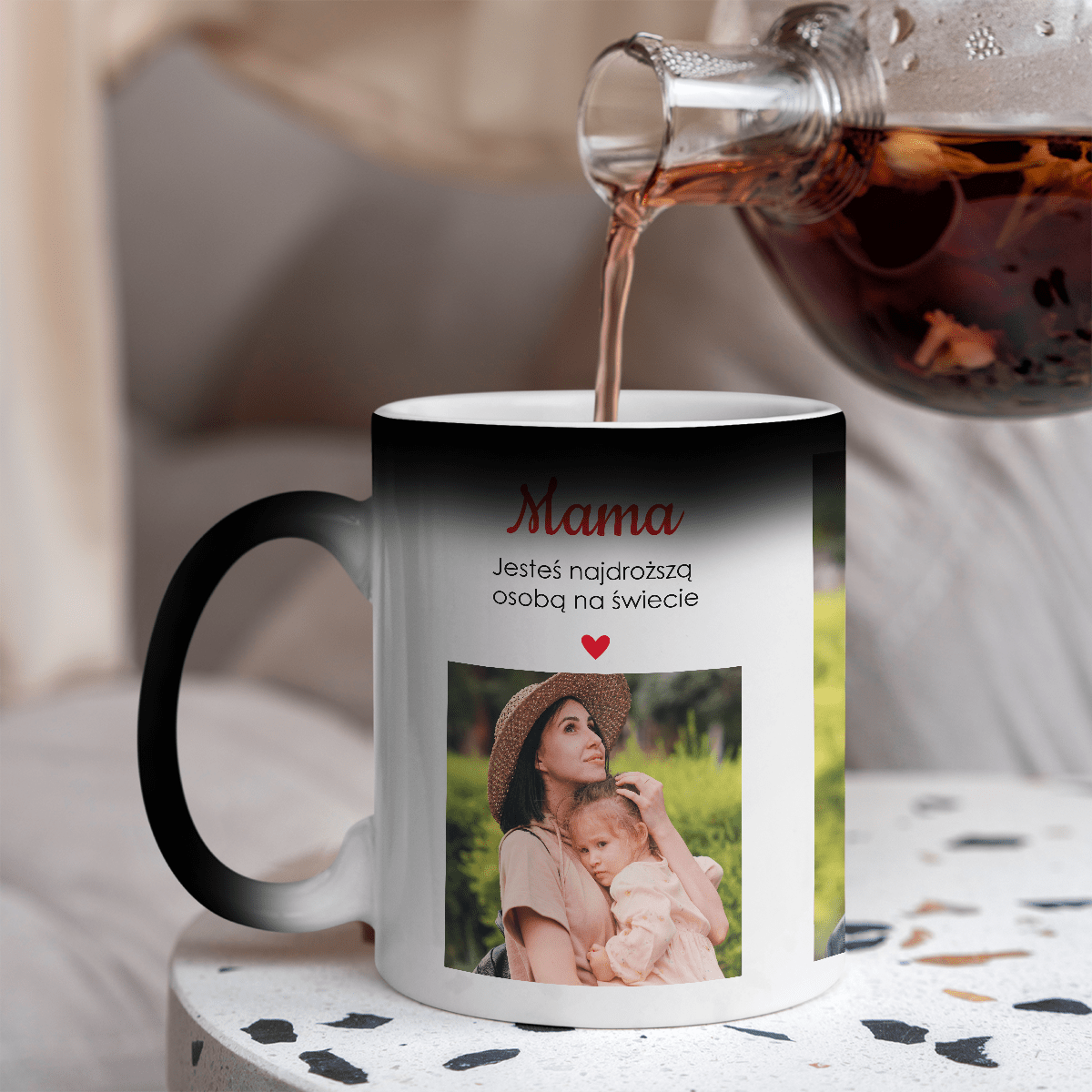 Wyjątkowy mama - 1x Kubek magiczny z nadrukiem, spersonalizowany prezent dla mamy - idamell.com