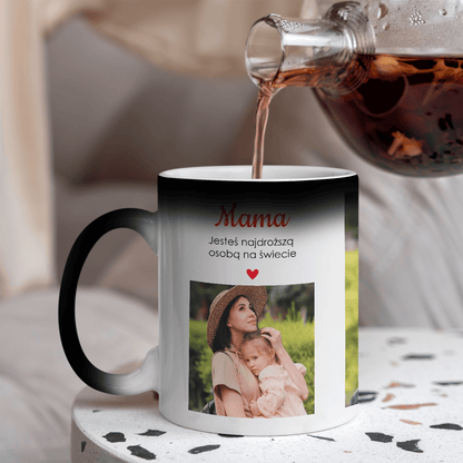 Wyjątkowy mama - 1x Kubek magiczny z nadrukiem, spersonalizowany prezent dla mamy - idamell.com