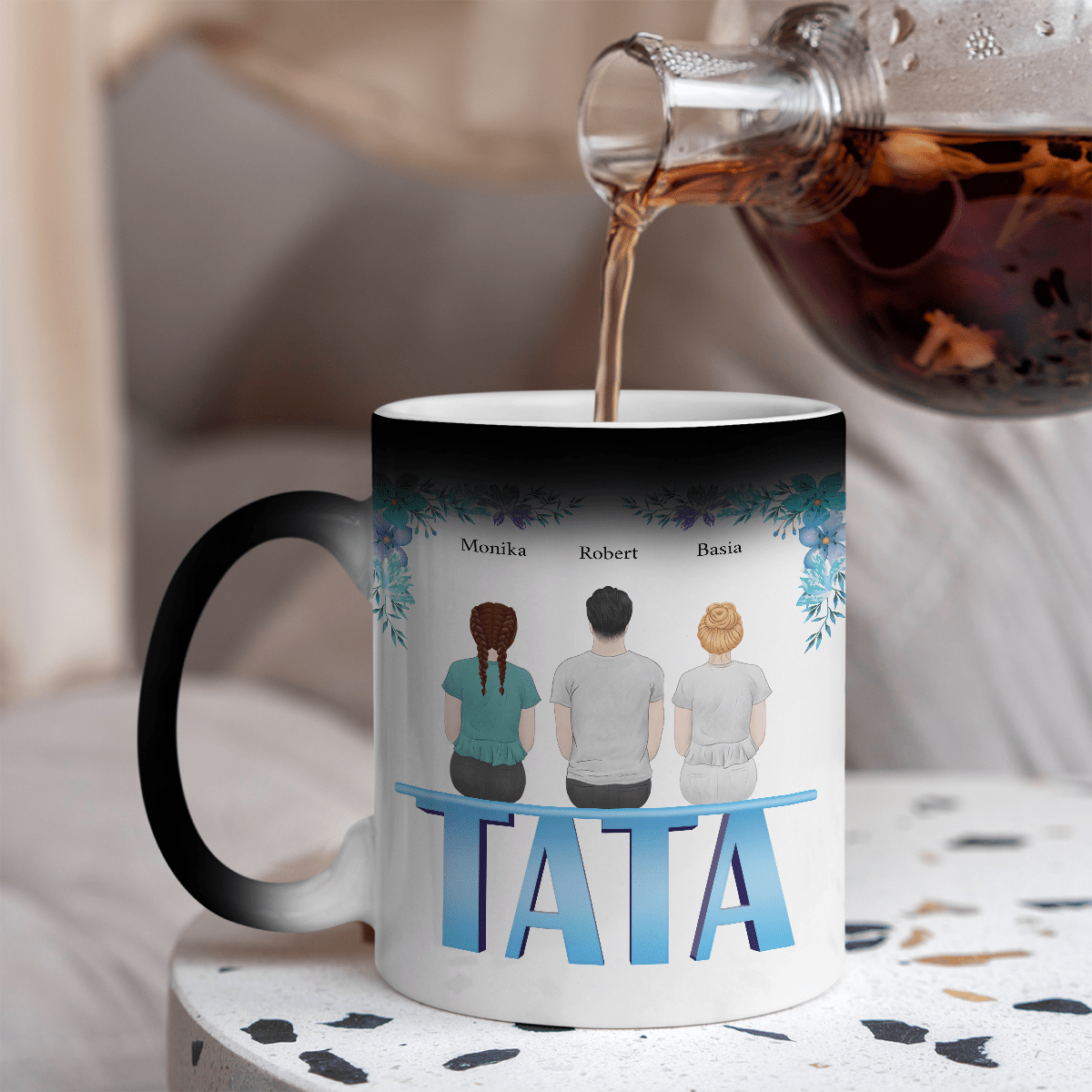 Wyjątkowy tata - 1x Kubek magiczny z nadrukiem, spersonalizowany prezent dla taty - idamell.com