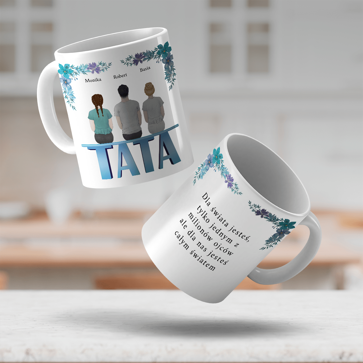 Wyjątkowy tata - 1x Kubek z nadrukiem, spersonalizowany prezent dla taty - idamell.com