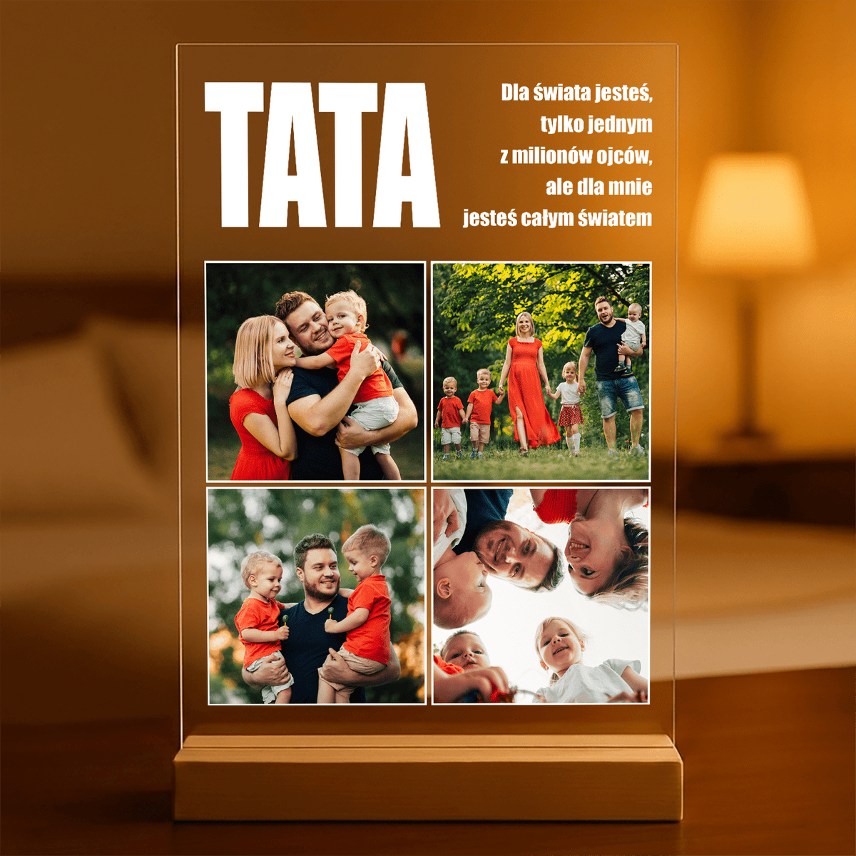 Wyjątkowy tata - Druk na szkle, spersonalizowany prezent dla taty - idamell.com