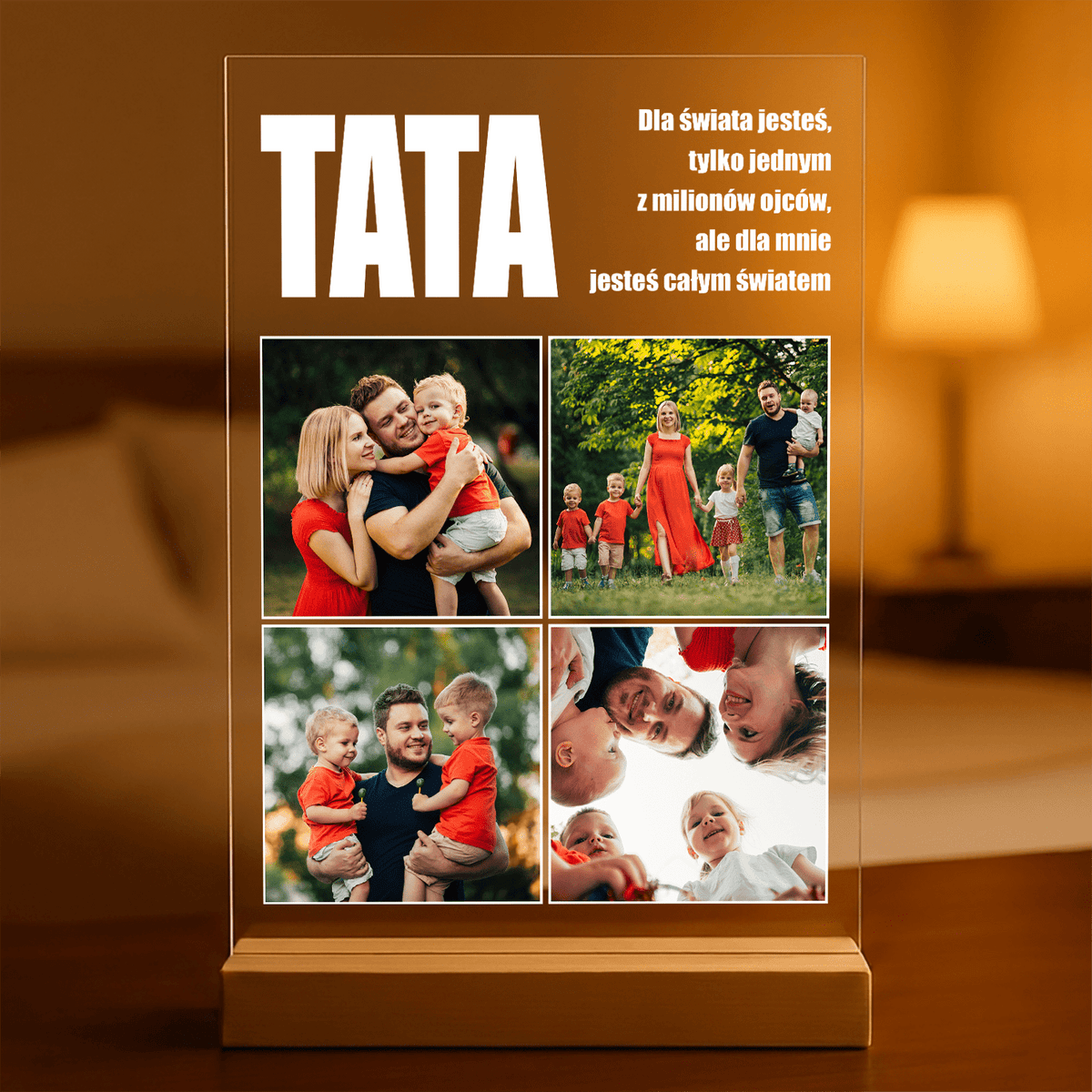 Wyjątkowy tata - Druk na szkle, spersonalizowany prezent dla taty - idamell.com