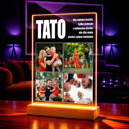 Wyjątkowy tata - Druk na szkle, spersonalizowany prezent dla taty - idamell.com