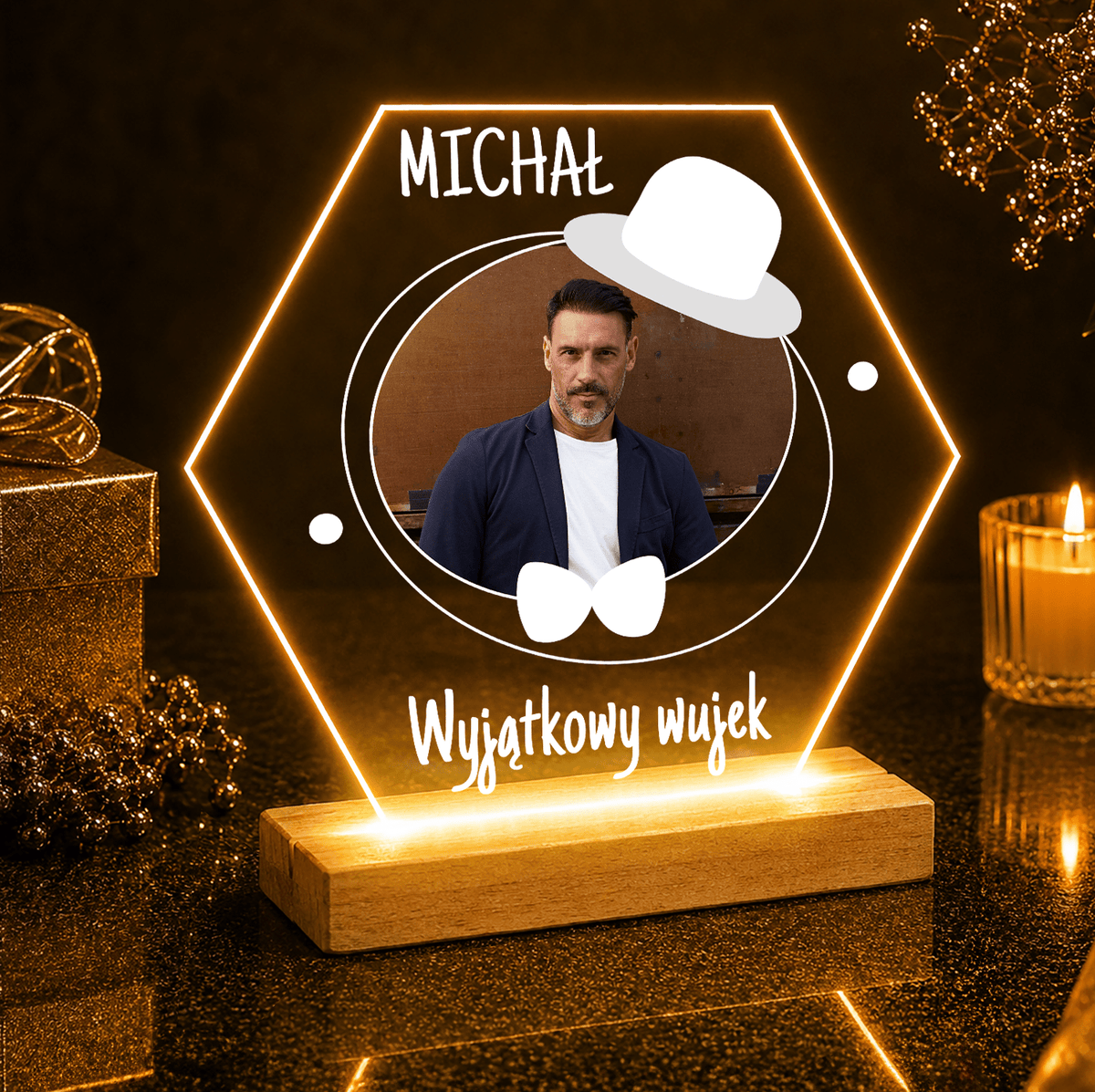 Wyjątkowy wujek - Druk na szkle, spersonalizowany prezent dla wujka - idamell.com