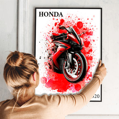 Wymarzony motocykl - plakat, spersonalizowany prezent dla motocyklisty - idamell.com