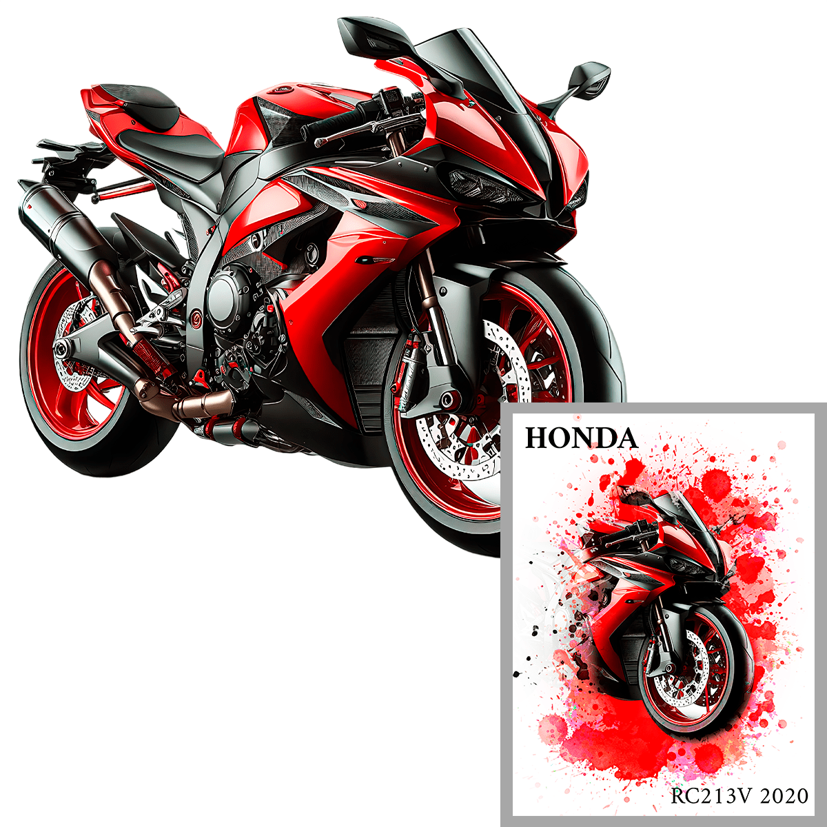Wymarzony motocykl - plakat, spersonalizowany prezent dla motocyklisty - idamell.com
