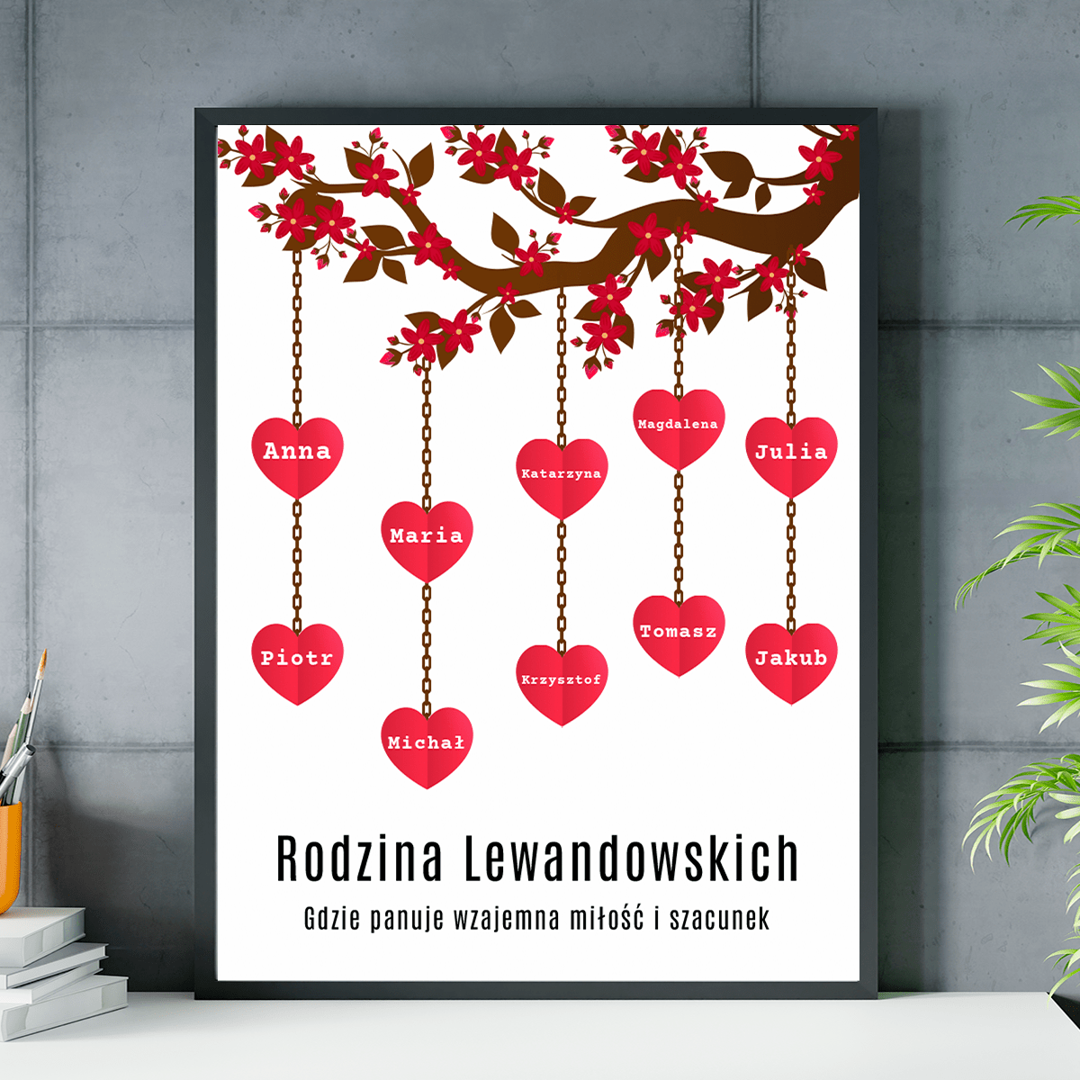 Wzajemna miłość i szacunek - plakat, spersonalizowany prezent dla teściów - idamell.com