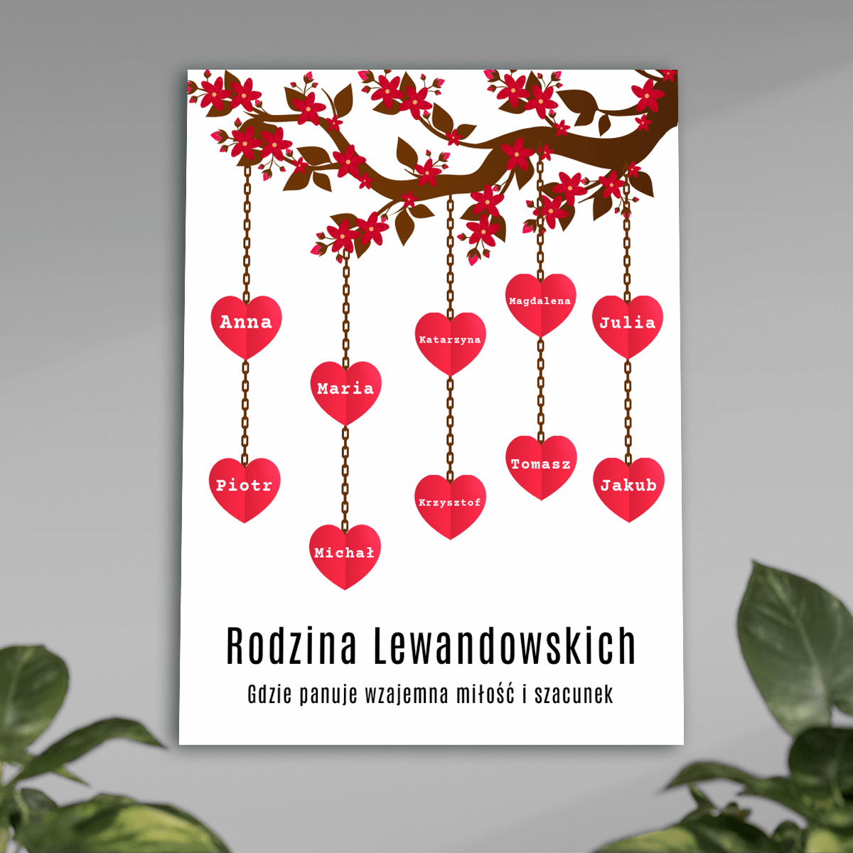 Wzajemna miłość i szacunek - plakat, spersonalizowany prezent dla teściów - idamell.com