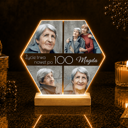 Z okazji 100. urodzin - Druk na szkle, spersonalizowany prezent dla babci - idamell.com