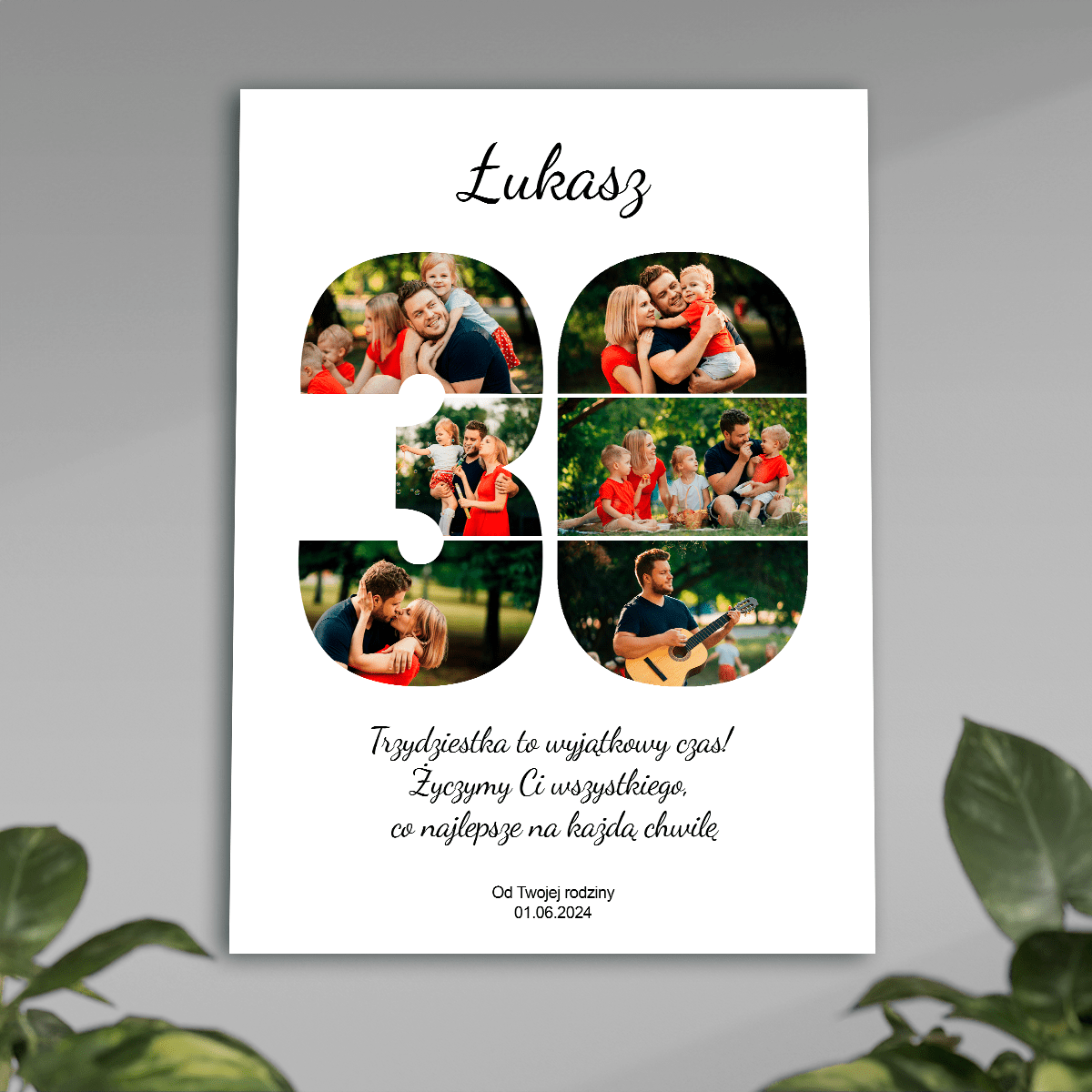 Z okazji 30 urodzin - plakat, spersonalizowany prezent dla niego - idamell.com