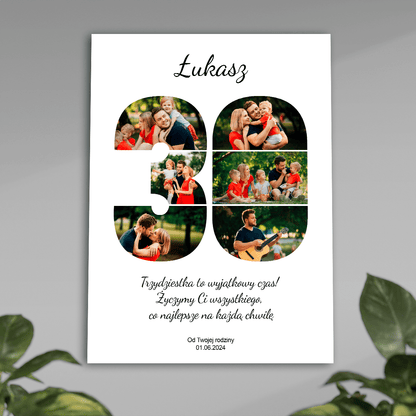 Z okazji 30 urodzin - plakat, spersonalizowany prezent dla niego - idamell.com