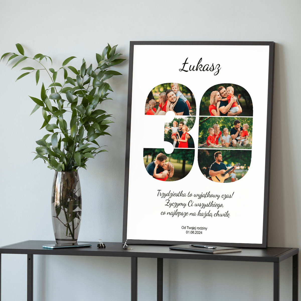 Z okazji 30 urodzin - plakat, spersonalizowany prezent dla niego - idamell.com