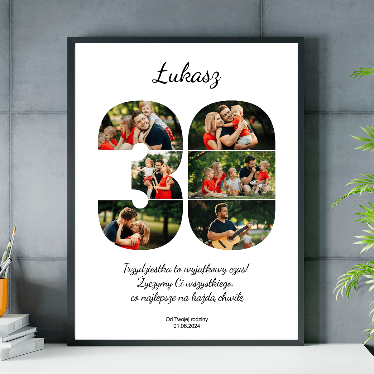 Z okazji 30 urodzin - plakat, spersonalizowany prezent dla niego - idamell.com