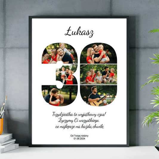 Z okazji 30 urodzin - plakat, spersonalizowany prezent dla niego - idamell.com
