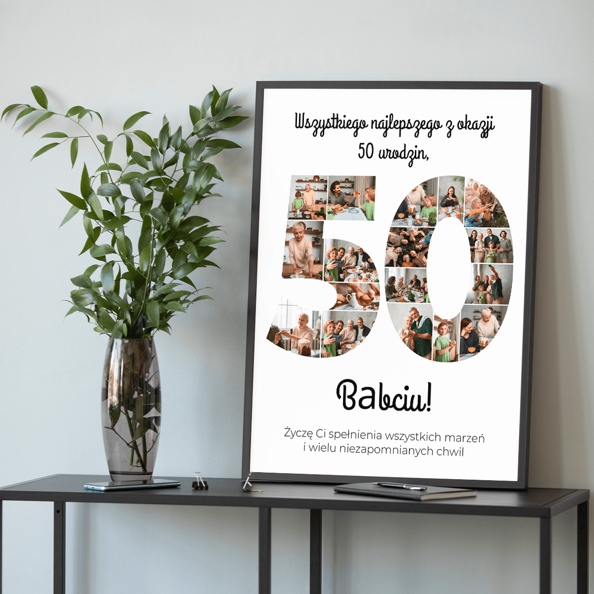 Z okazji 50 urodzin - plakat, spersonalizowany prezent dla babci - idamell.com