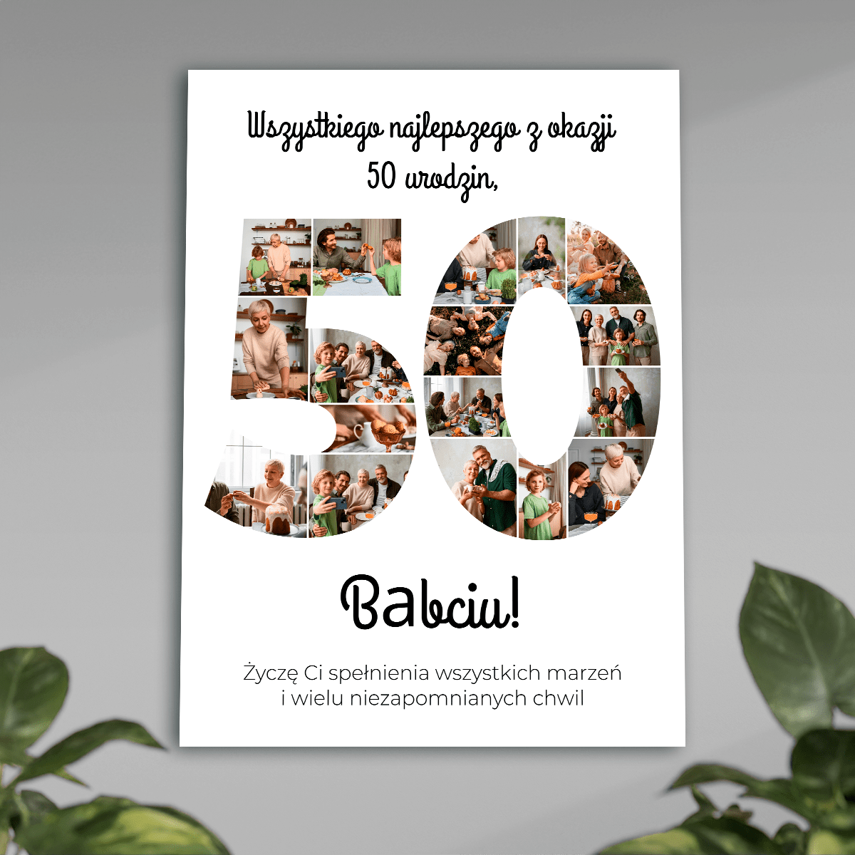 Z okazji 50 urodzin - plakat, spersonalizowany prezent dla babci - idamell.com