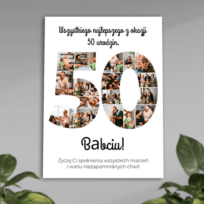 Z okazji 50 urodzin - plakat, spersonalizowany prezent dla babci - idamell.com