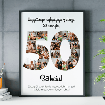 Z okazji 50 urodzin - plakat, spersonalizowany prezent dla babci - idamell.com