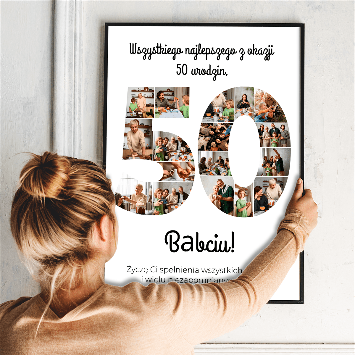 Z okazji 50 urodzin - plakat, spersonalizowany prezent dla babci - idamell.com