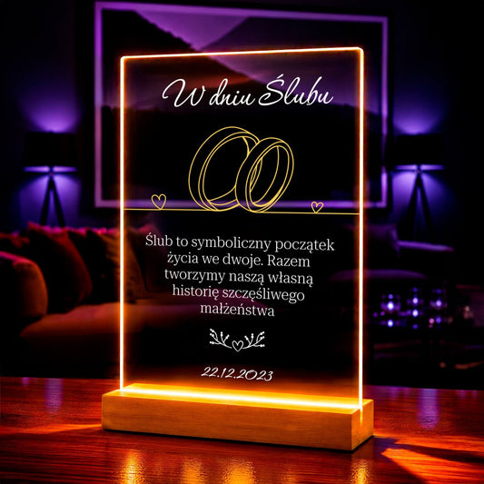 Z okazji Ślubu - Druk na szkle, spersonalizowany prezent dla pary - idamell.com