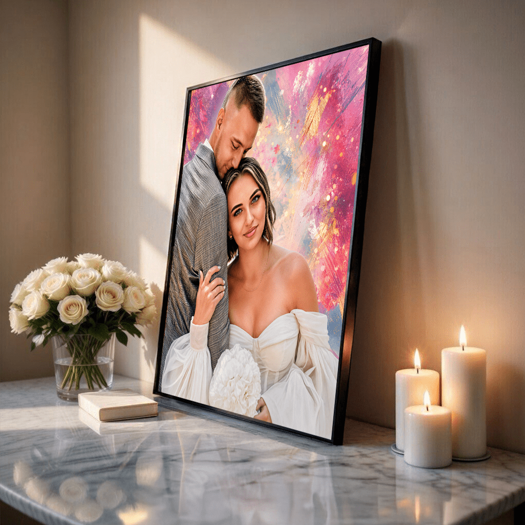 Z okazji ślubu - plakat, spersonalizowany prezent dla pary - idamell.com