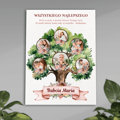 Z okazji Twoich 90 urodzin - plakat, spersonalizowany prezent dla babci - idamell.com