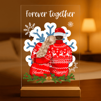 Zakochani świąteczny Clipart - Druk na szkle, spersonalizowany prezent dla dziewczyny - idamell.com