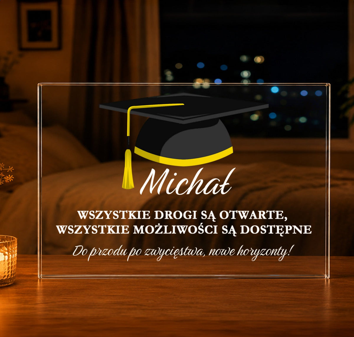 Zakończenie szkoły - Druk na szkle, spersonalizowany prezent dla absolwenta - idamell.com