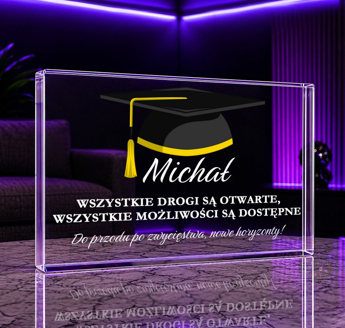 Zakończenie szkoły - Druk na szkle, spersonalizowany prezent dla absolwenta - idamell.com