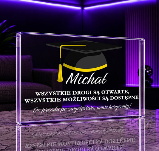 Zakończenie szkoły - Druk na szkle, spersonalizowany prezent dla absolwenta - idamell.com