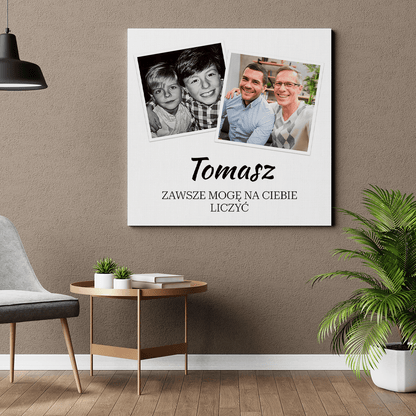 Zawsze mogę na Ciebie liczyć - druk na płótnie, spersonalizowany prezent dla brata - idamell.com