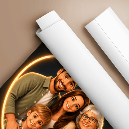 Zawsze Razem w Neonowym Sercu – Personalizowany plakat dla rodziców - idamell.com