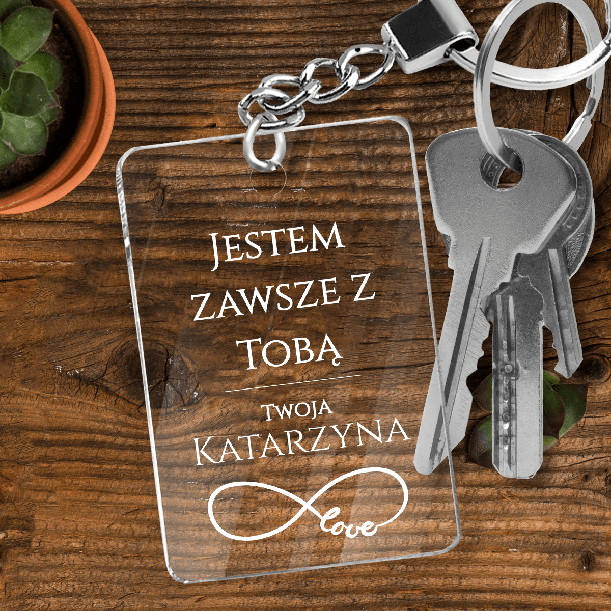 Zawsze z Tobą - brelok do kluczy, spersonalizowany prezent dla niego - idamell.com
