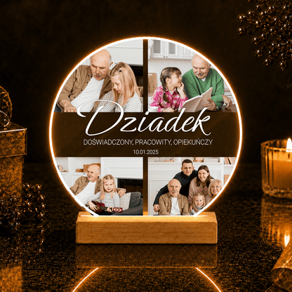 Zdjęcia z dziadkiem + napisy - Druk na szkle, spersonalizowany prezent dla dziadka - idamell.com
